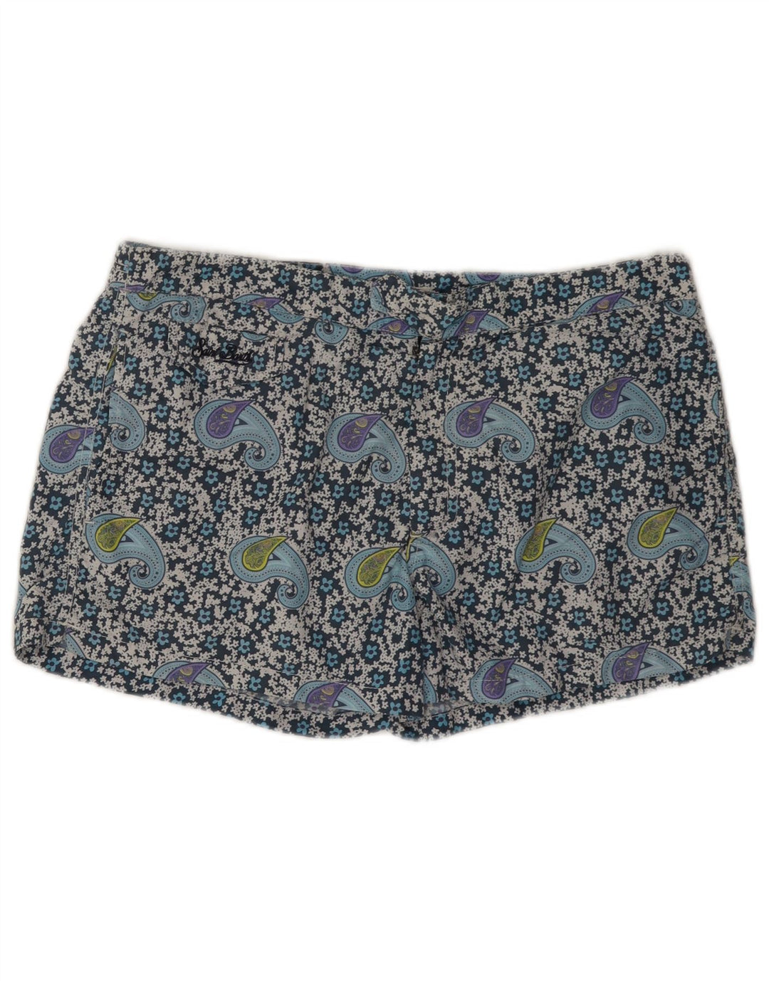 MC2 SAINT BARTH Herren-Badeshorts, groß, blaues Paisley-Polyamid