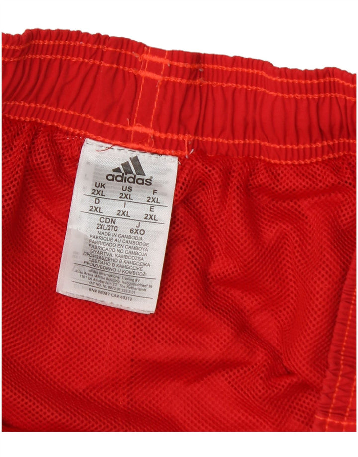 Adidas Herren Sport Shorts 2XL Rot Polyamid