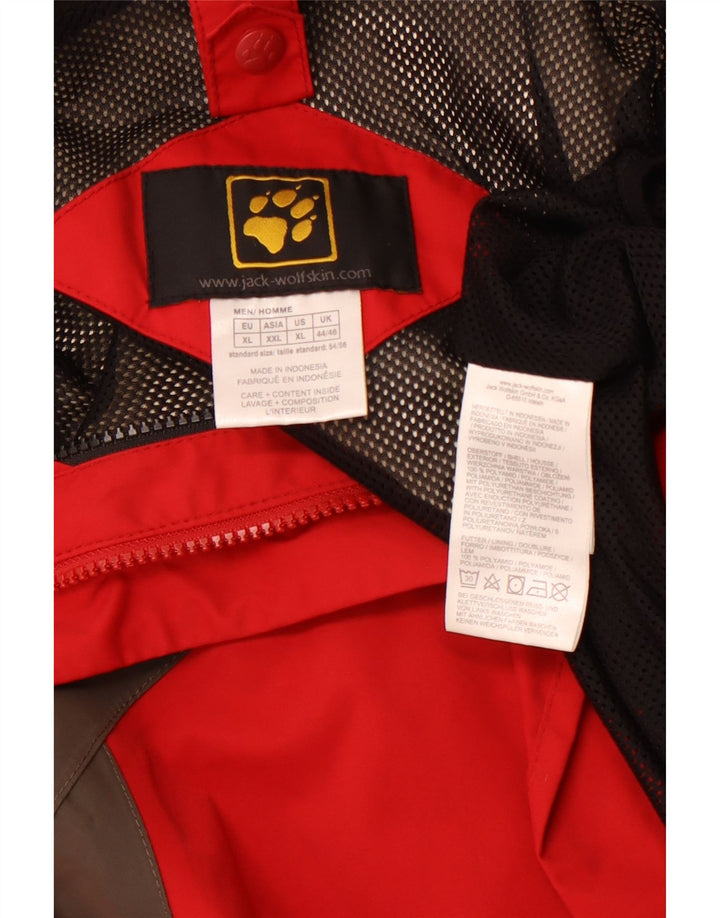 JACK WOLFSKIN Herren Regenjacke UK 44/46 XL Rot Colourblock Polyamid