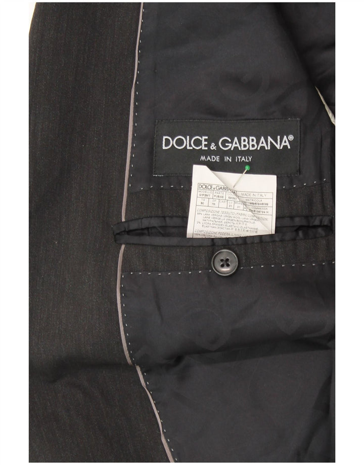 DOLCE & GABBANA Herren-Blazer mit 2 Knöpfen, Größe 50, groß, grau, Nadelstreifen