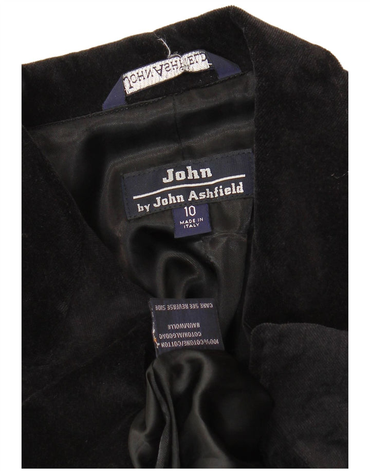 John Ashfield Damen Samtmantel UK 10 Small Schwarz Baumwolle