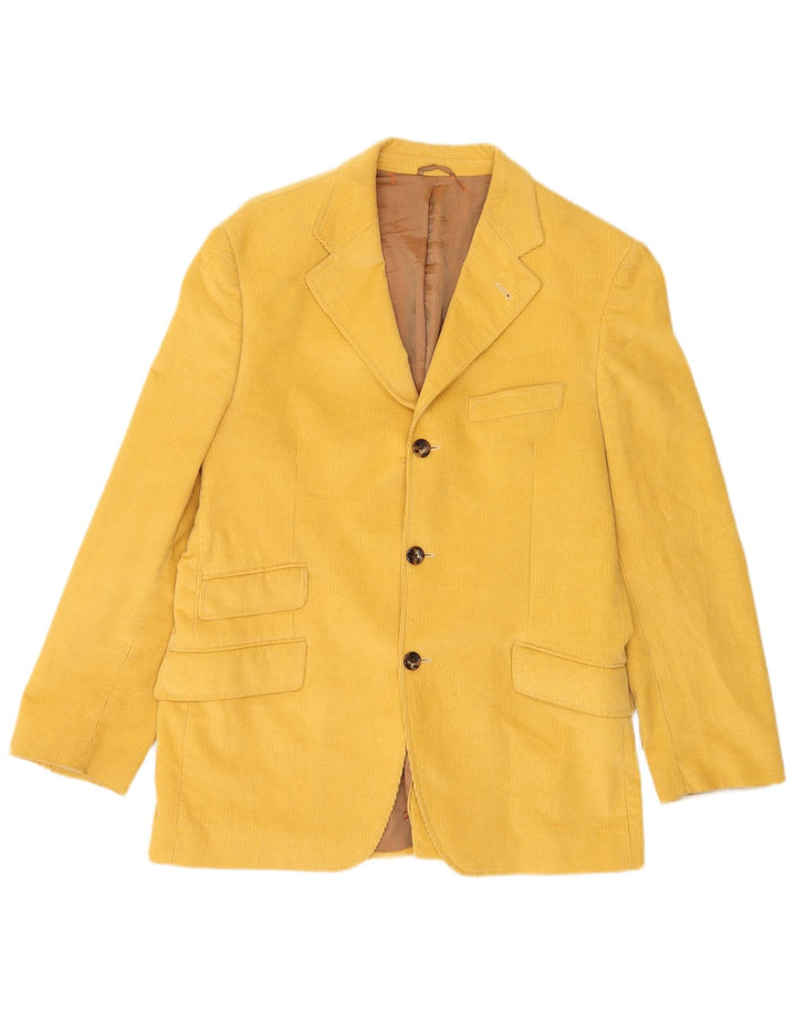 Brooksfield Herren 3-Knopf-Blazer aus Cord, IT 48, mittelgelbe Baumwolle