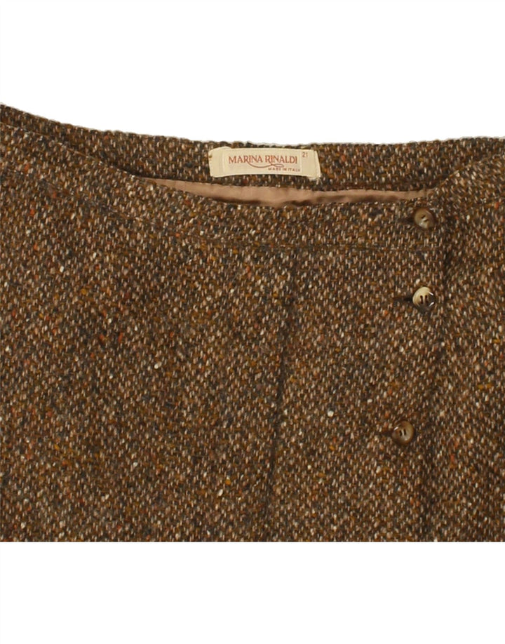 MARINA RINALDI Womens Wrap Skirt Size 21 Medium W30 Brown Flecked Vintage Marina Rinaldi and Second-Hand Marina Rinaldi from Messina Hembry 