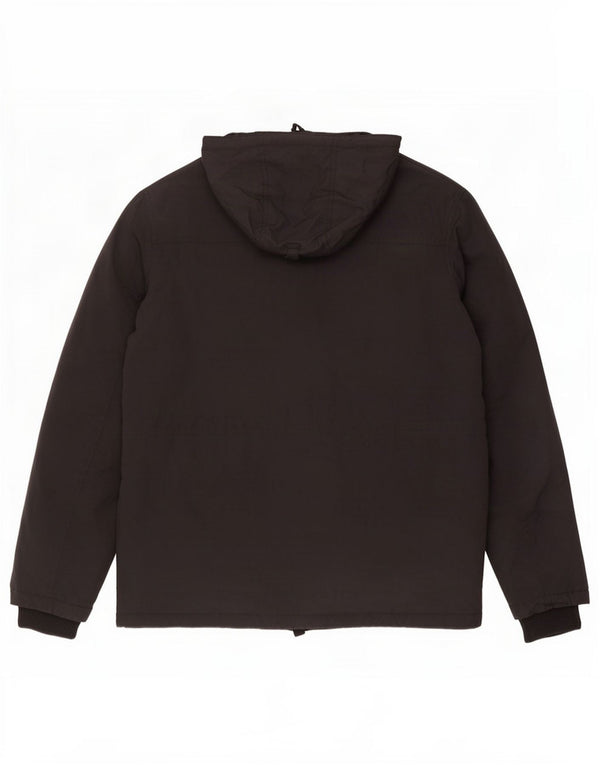 Lee Wattierte Herrenjacke mit Kapuze, UK 40, Größe L, Schwarz, Polyester