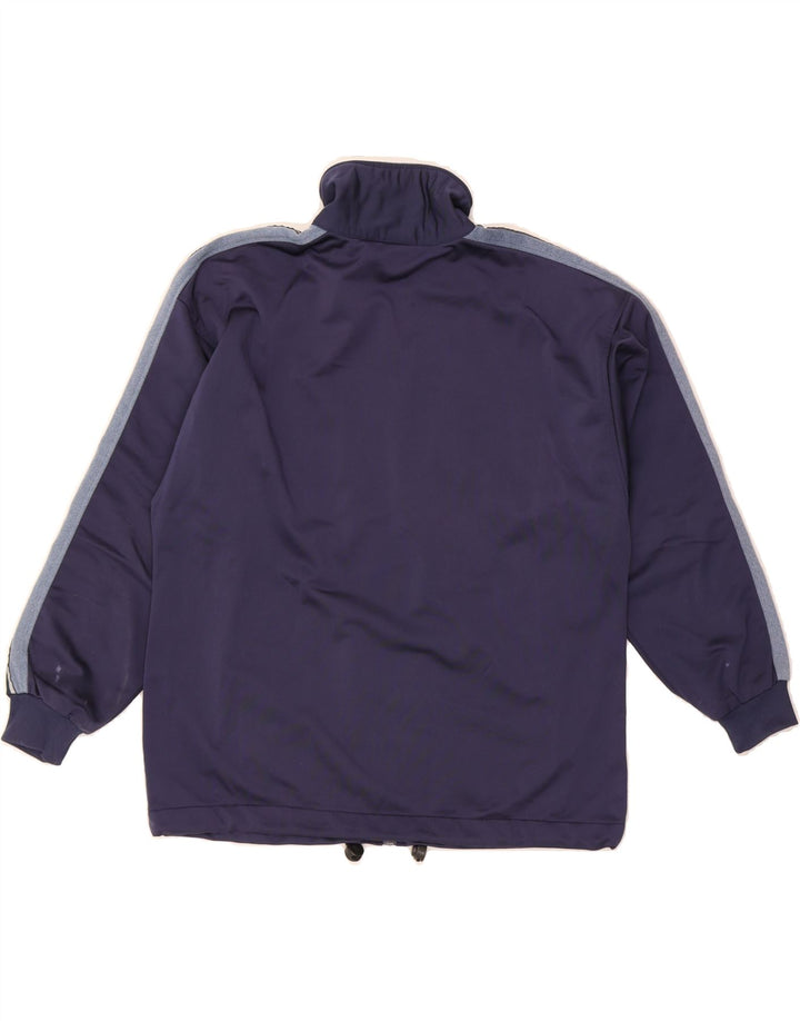 ASICS Boys Graphic Tracksuit Top Jacket 13-14 Years Navy Blue Polyester Vintage Asics and Second-Hand Asics from Messina Hembry 