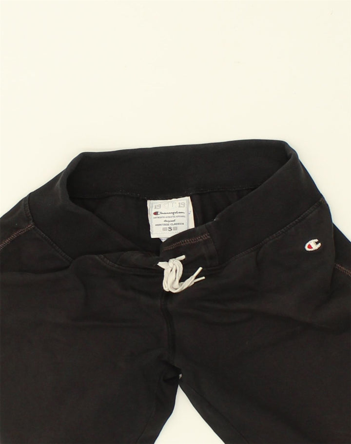 CHAMPION Womens Tracksuit Trousers Joggers Small Black Cotton | Vintage Champion | Thrift | Second-Hand Champion | Used Clothing | Messina Hembry 