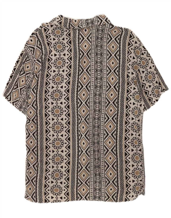 Jack & Jones Herren Kurzarmhemd Kleine weiße geometrische Viskose