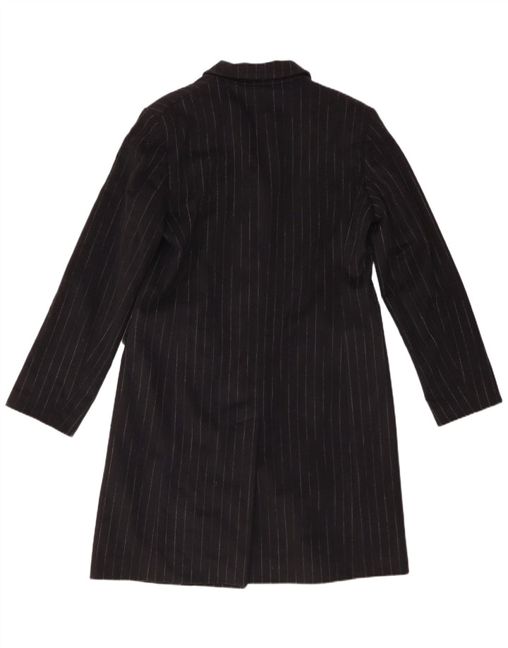 Cerruti Damen Longline 3-Knopf-Blazerjacke EU 46 XL Schwarzer Nadelstreifen