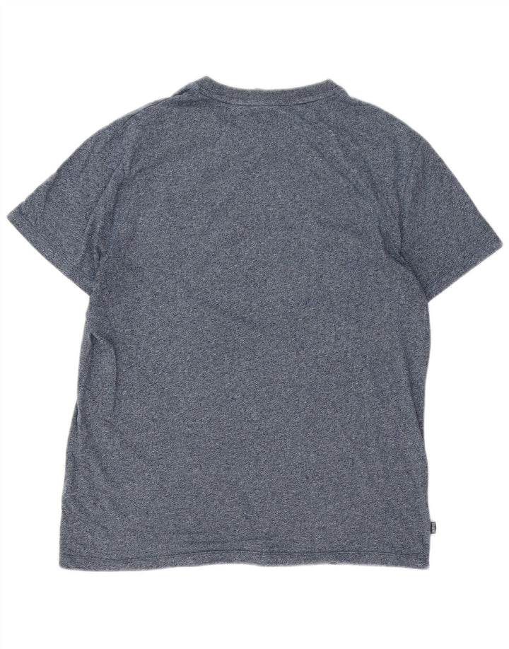 SUPERDRY Herren-T-Shirt-Oberteil XL aus marineblau gesprenkelter Baumwolle