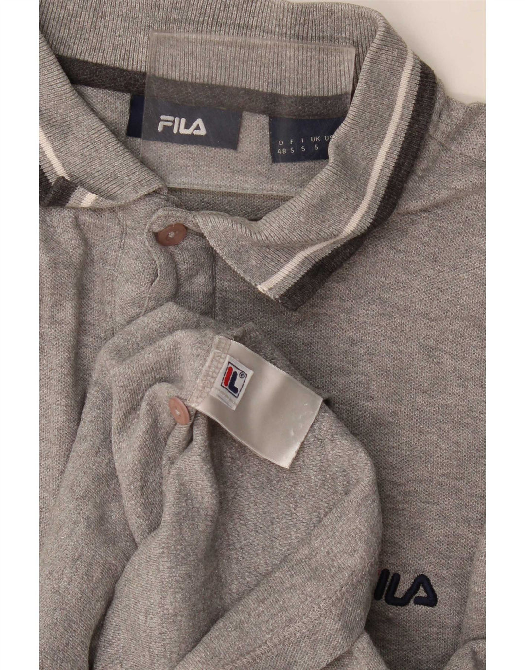 Fila Herren Poloshirt Small Grau gestreift