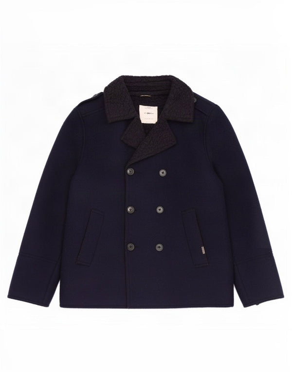 Zara Pea Coat für Jungen, 13–14 Jahre, Marineblau, Farbblock