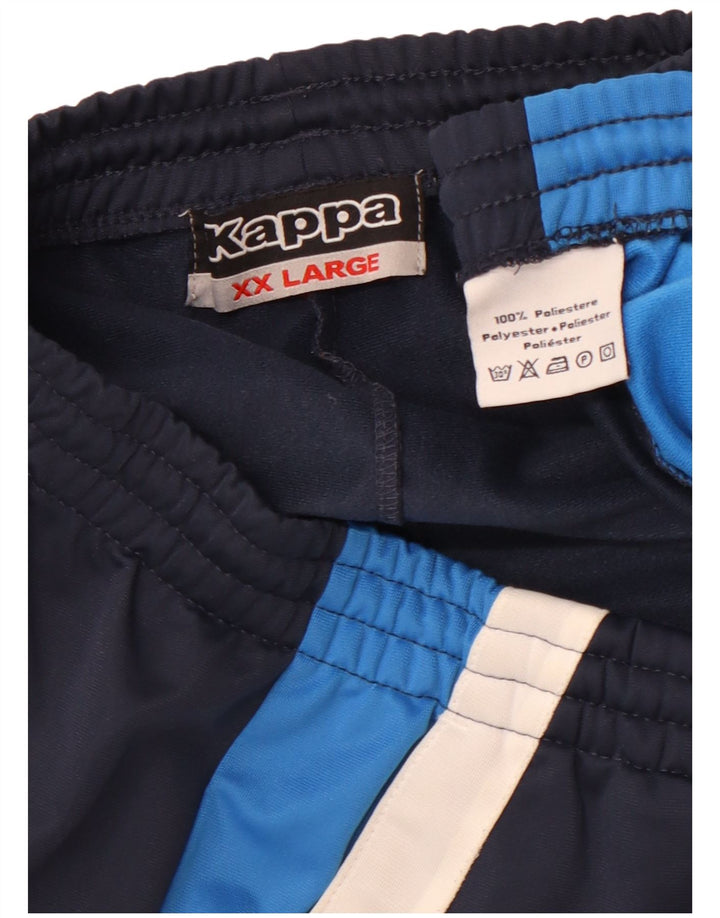 KAPPA Herren-Trainingshose 2XL, Marineblau, Farbblock-Polyester