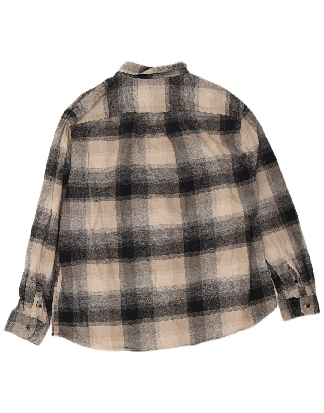 Marks & Spencer Herren-Flanellhemd mit normaler Passform, 2XL, beige kariert, Baumwolle
