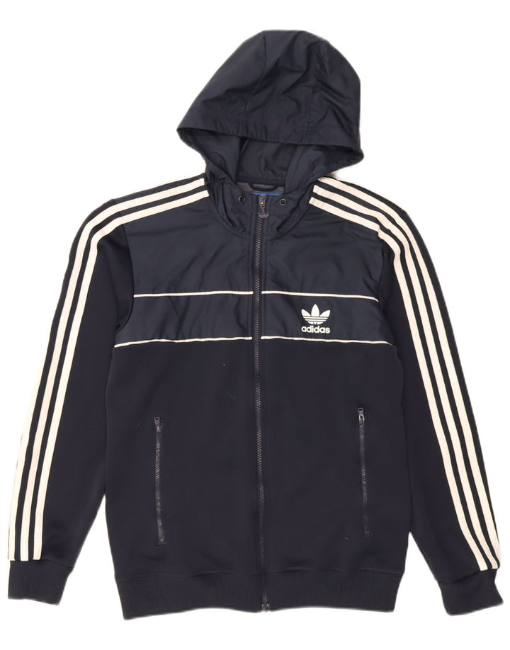 Adidas Herren-Kapuzenpullover mit Reißverschluss, klein, marineblau, Polyester