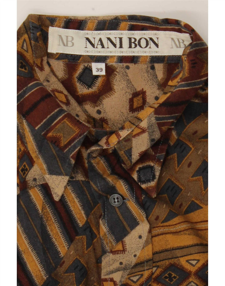 NANI BON Herren-Kurzarmhemd, Größe 39, mittelgroß, mehrfarbig, geometrisch