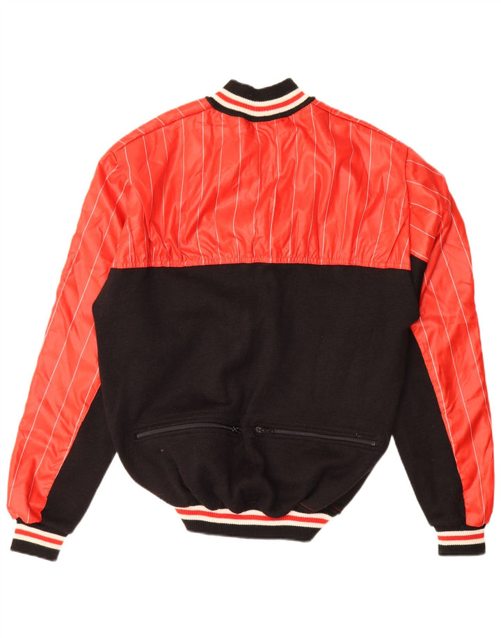 Vintage Herren-Trainingsanzug-Top-Jacke, Mittelrot, Farbblock