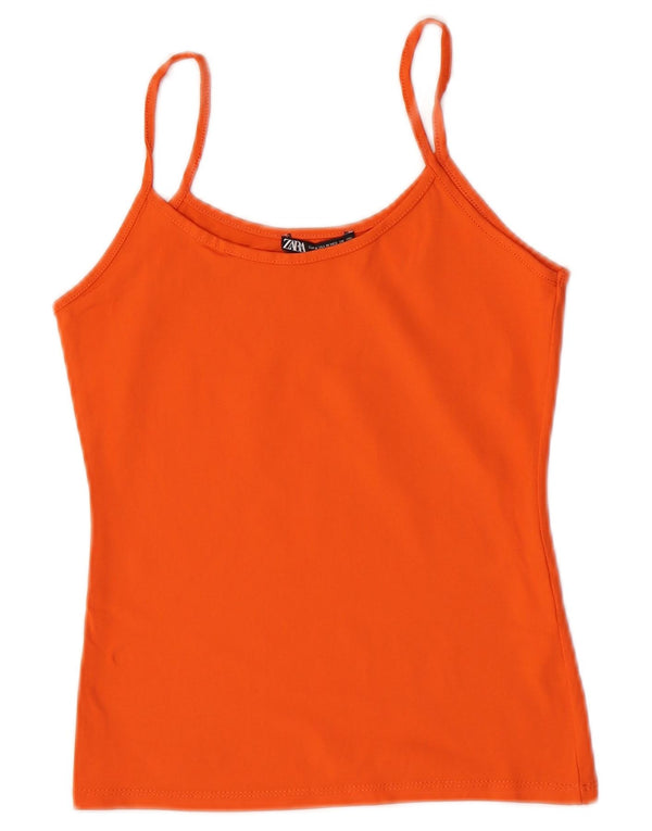 Zara Damen Cami Top UK 12 Medium Orange Polyamid
