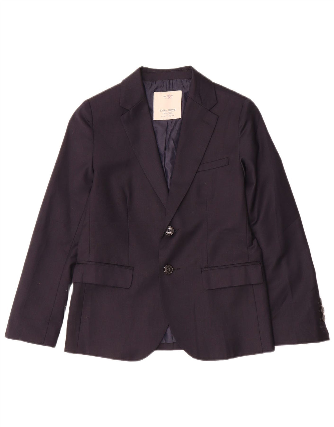 Zara Jungen-Blazer mit 2 Knöpfen, 9–10 Jahre, marineblaue Wolle