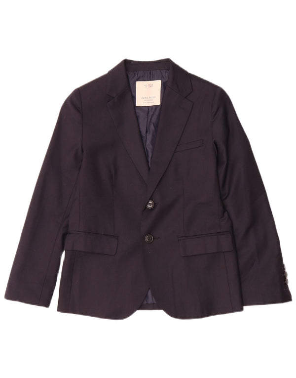 Zara Jungen-Blazer mit 2 Knöpfen, 9–10 Jahre, marineblaue Wolle