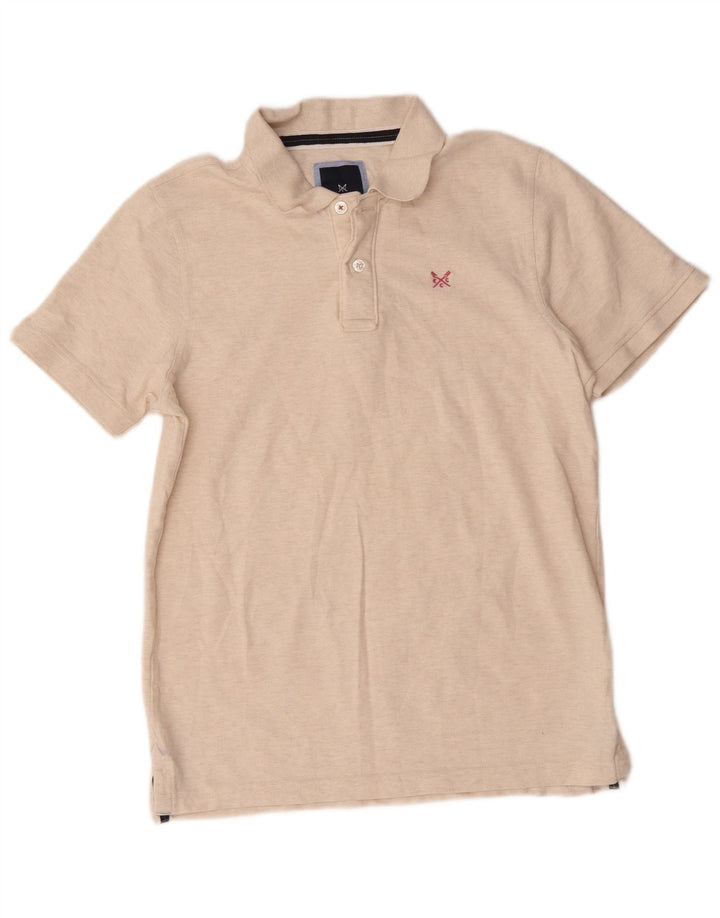 Crew Clothing Herren-Poloshirt aus mittelbeiger, gesprenkelter Baumwolle