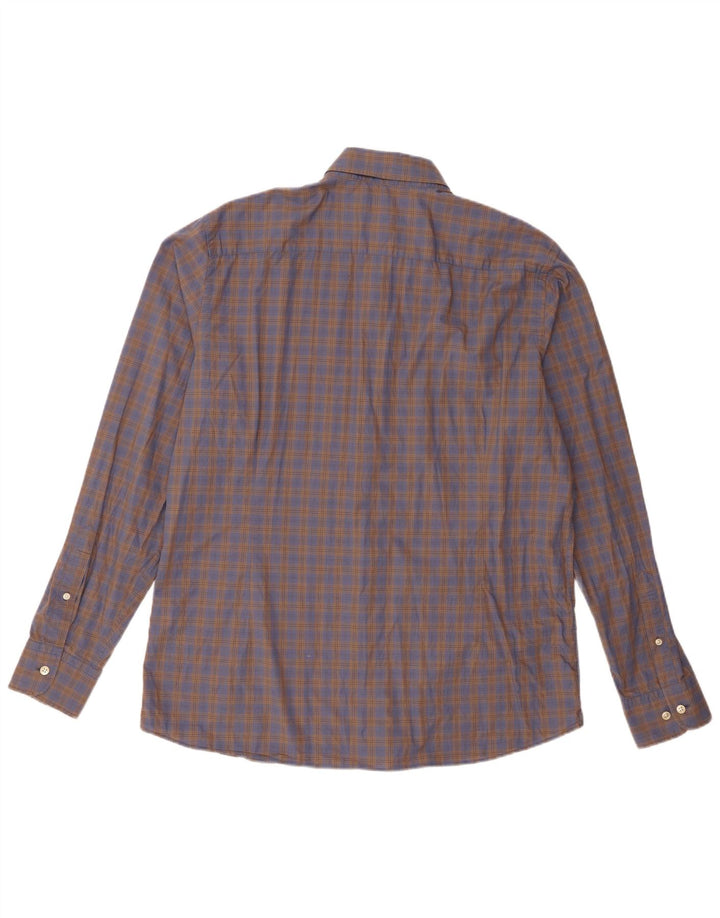 Hackett Herren-Slim-Fit-Hemd XL, braun kariert, Baumwolle