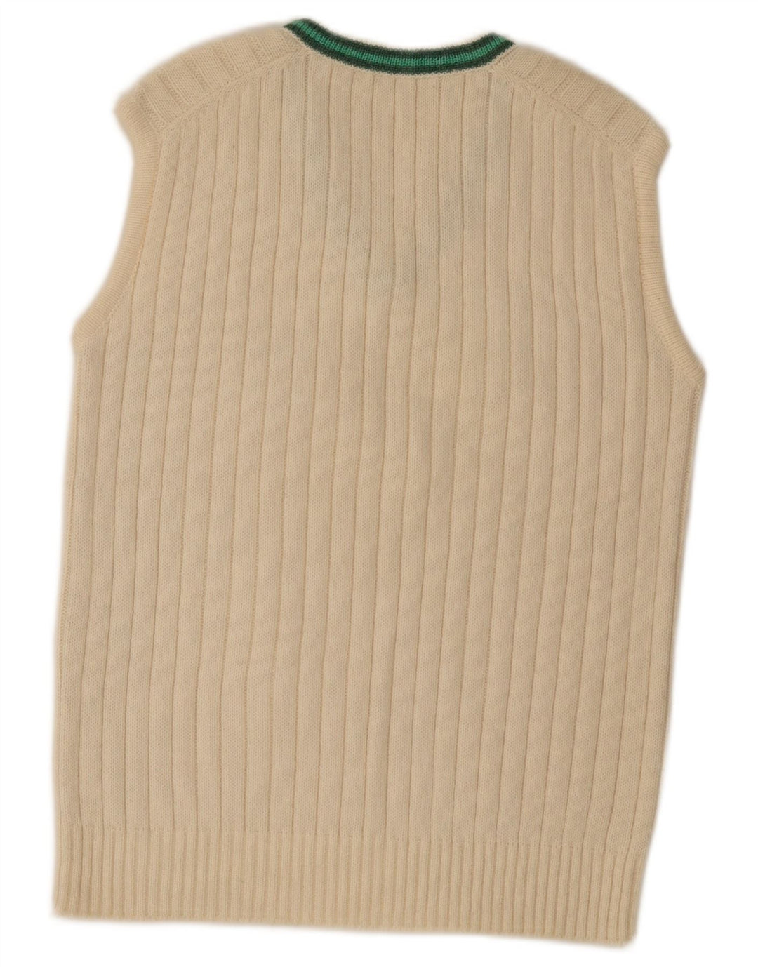 Vintage Herren Weste Tank Top IT 52 Groß Weiß gestreift