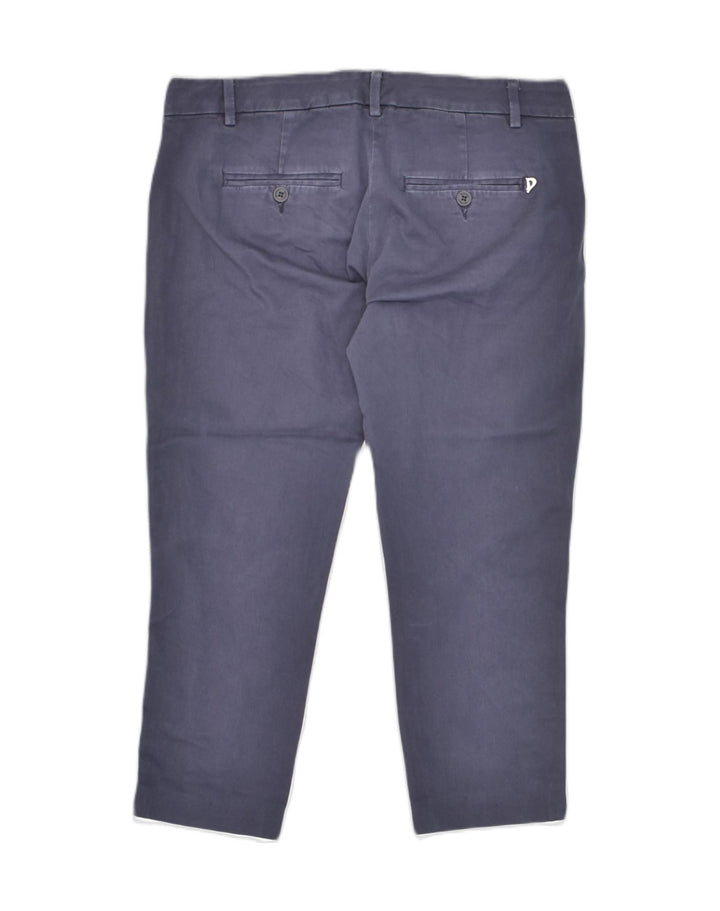 DONDUP Womens Capri Trousers W26 L23 Navy Blue Cotton | Vintage Dondup | Thrift | Second-Hand Dondup | Used Clothing | Messina Hembry 