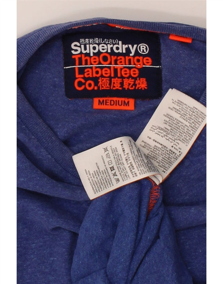 SUPERDRY Mens T-Shirt Top Medium Navy Blue Flecked Cotton Vintage Superdry and Second-Hand Superdry from Messina Hembry 