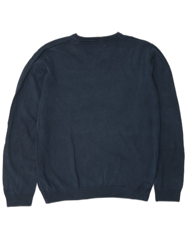 Marks & Spencer Jungen-Pullover mit V-Ausschnitt, 15–16 Jahre, marineblaue Baumwolle