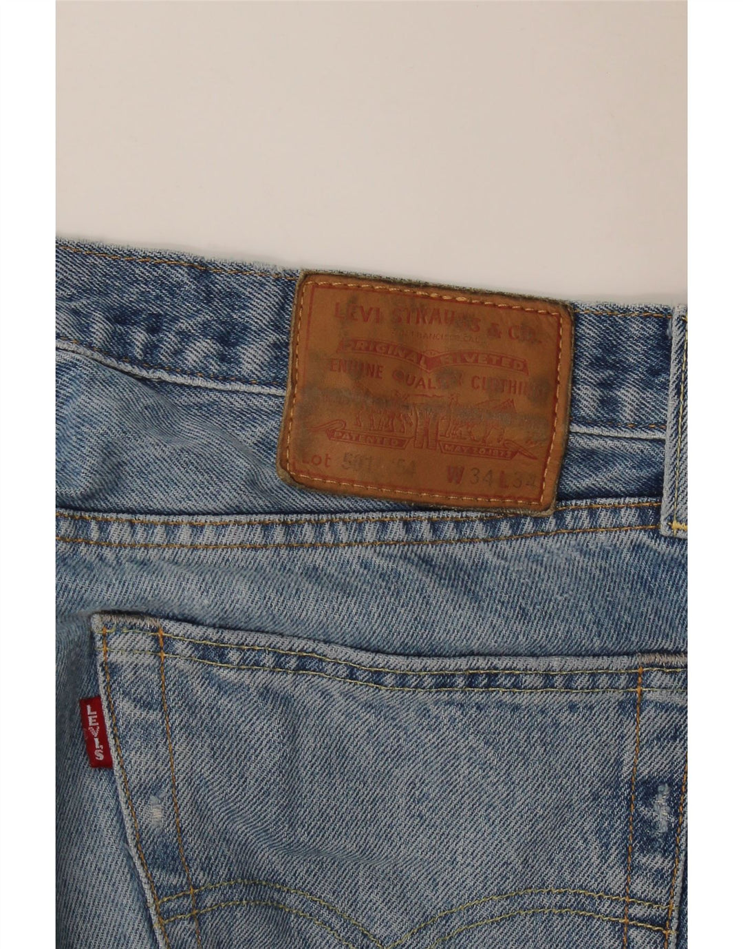 Levi's Herren 501 Straight Jeans W34 L34 Blaue Baumwolle