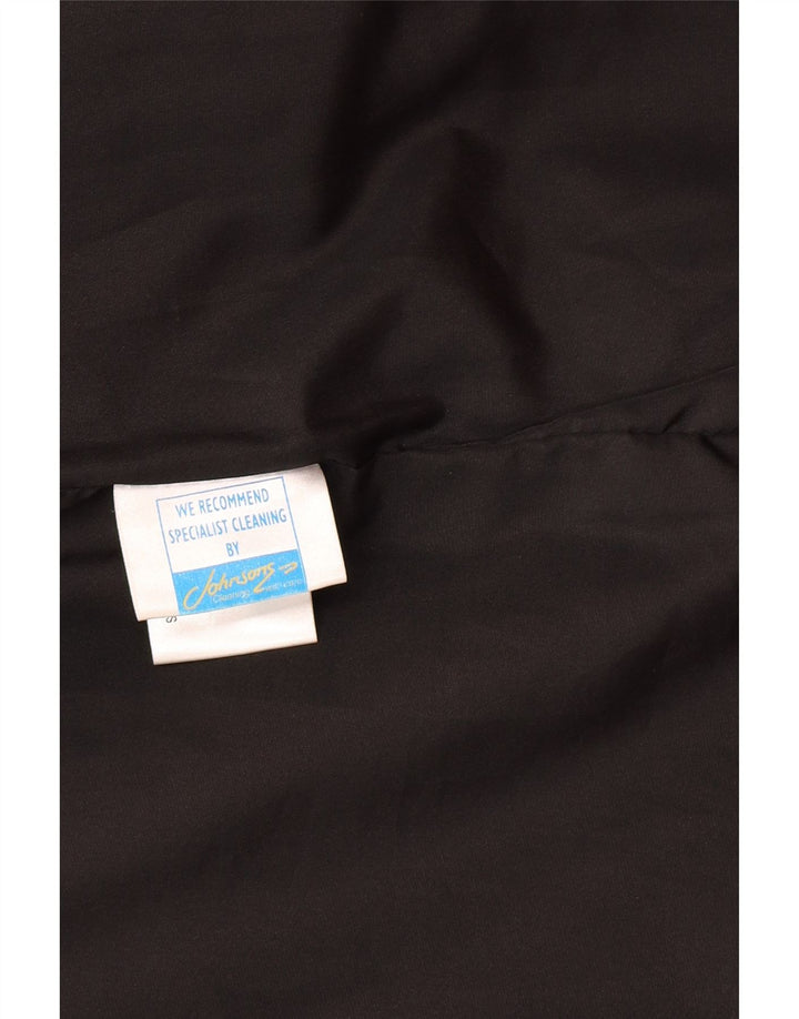 VINTAGE Damen Übergroßer Ledermantel UK 18 XL Schwarzes Leder