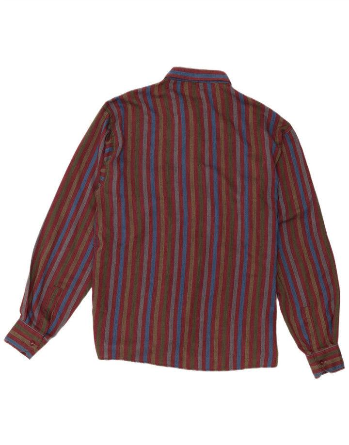 Benetton Herren-Flanellhemd, klein, mehrfarbig, gestreift, Baumwolle