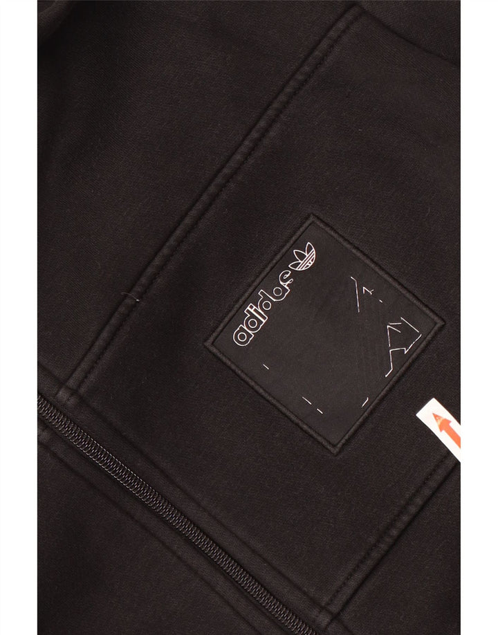 Adidas Herren-Kapuzenpullover mit Reißverschluss, mittelschwarz, Baumwolle