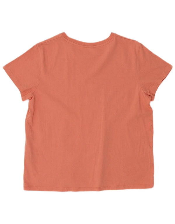 LEVI'S Damen Grafik-T-Shirt-Oberteil UK 16 Large Orange Baumwolle