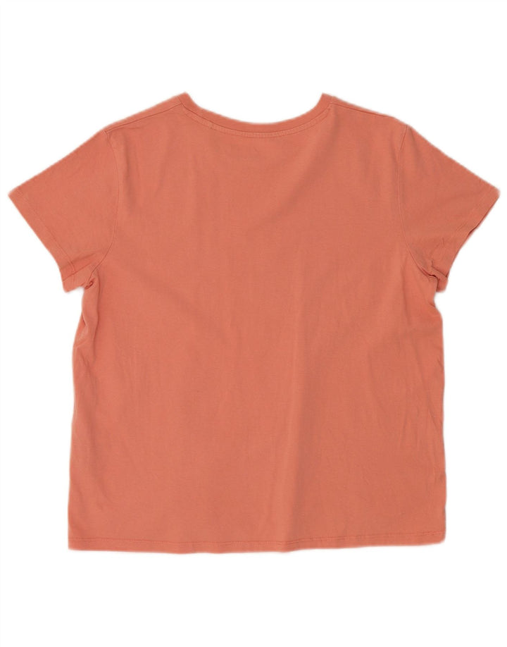 LEVI'S Damen Grafik-T-Shirt-Oberteil UK 16 Large Orange Baumwolle