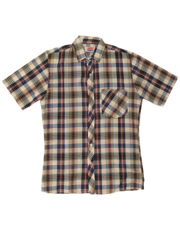 Vintage Herren Kurzarmhemd Medium Mehrfarbig kariert