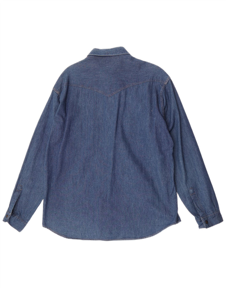 Wrangler Herren-Jeanshemd, große blaue Baumwolle