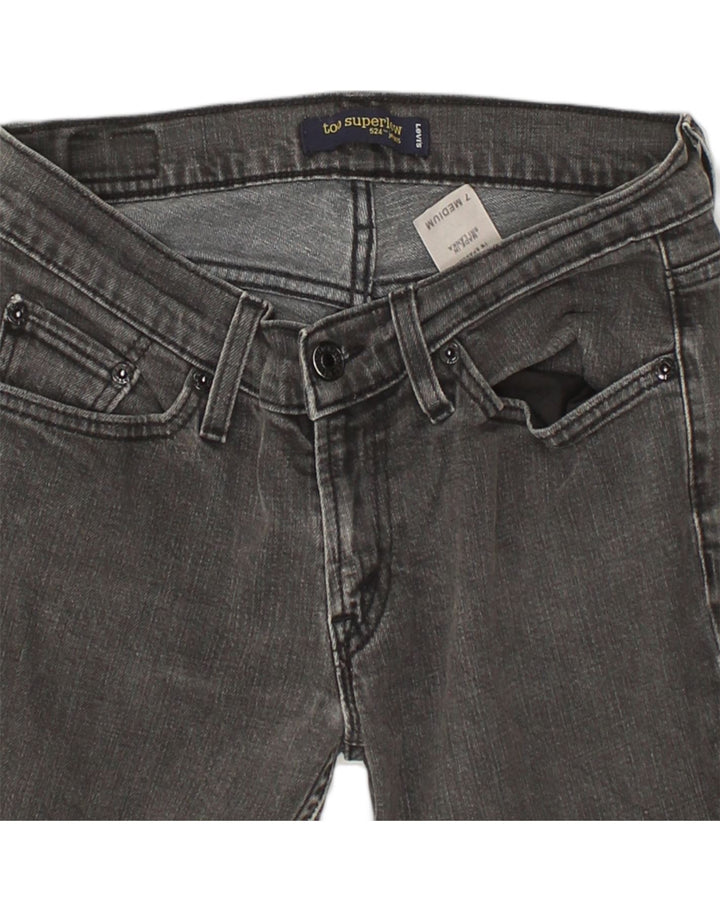 LEVI'S Womens 524 Super Low Skinny Jeans US 7 Medium W28 L32 Grey Cotton | Vintage Levi's | Thrift | Second-Hand Levi's | Used Clothing | Messina Hembry 