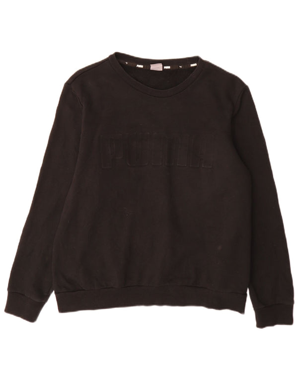 Puma Womens Graphic Sweatshirt Pullover UK 14 Große schwarze Baumwolle