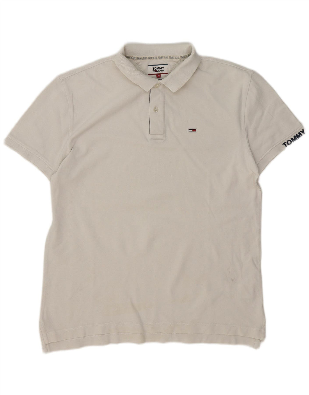 Tommy Hilfiger Herren-Poloshirt, mittelweiße Baumwolle