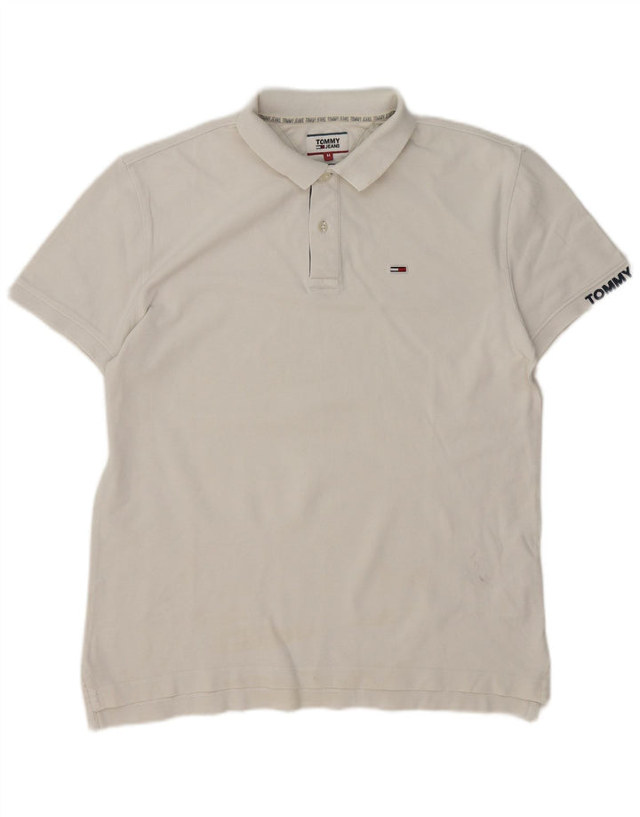 Tommy Hilfiger Herren-Poloshirt, mittelweiße Baumwolle