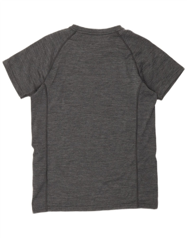 Mountain Warehouse Herren-T-Shirt-Oberteil aus mittelgrau gesprenkelter Merinowolle