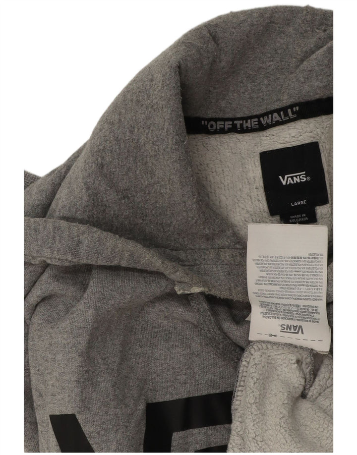 Vans Herren-Kapuzenpullover mit Grafik, groß, graue Baumwolle
