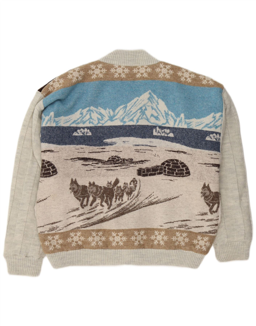 VINTAGE Herren-Cardigan mit Grafik, Gr. 48/50, mittelmehrfarbig