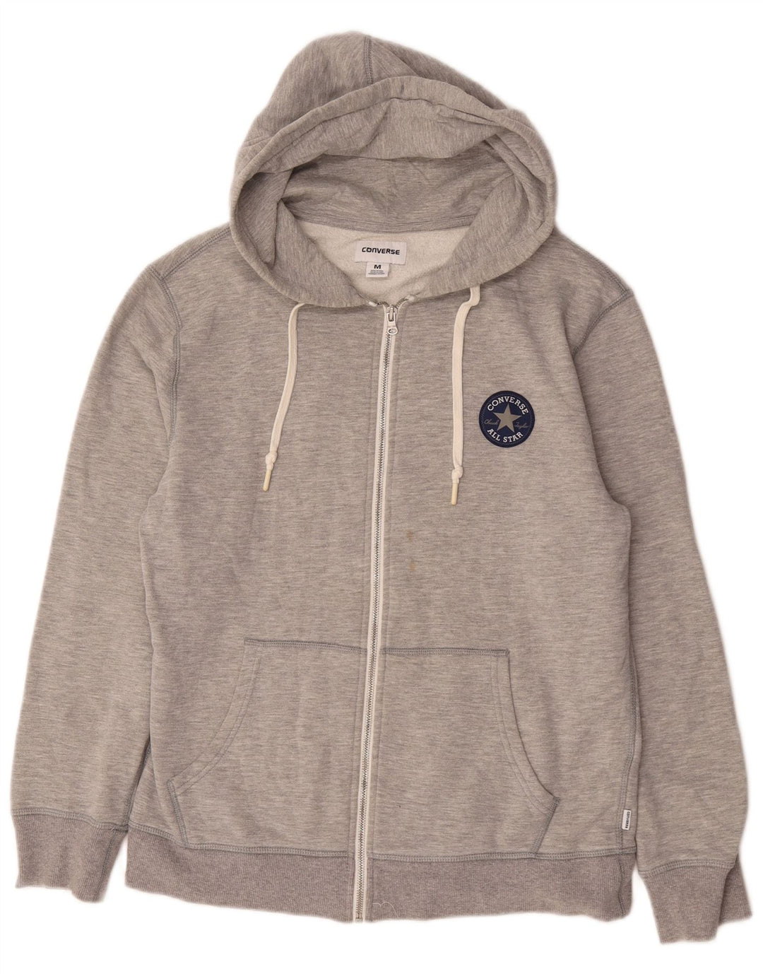 Converse Herren-Kapuzenpullover mit Reißverschluss, mittelgraue Baumwolle