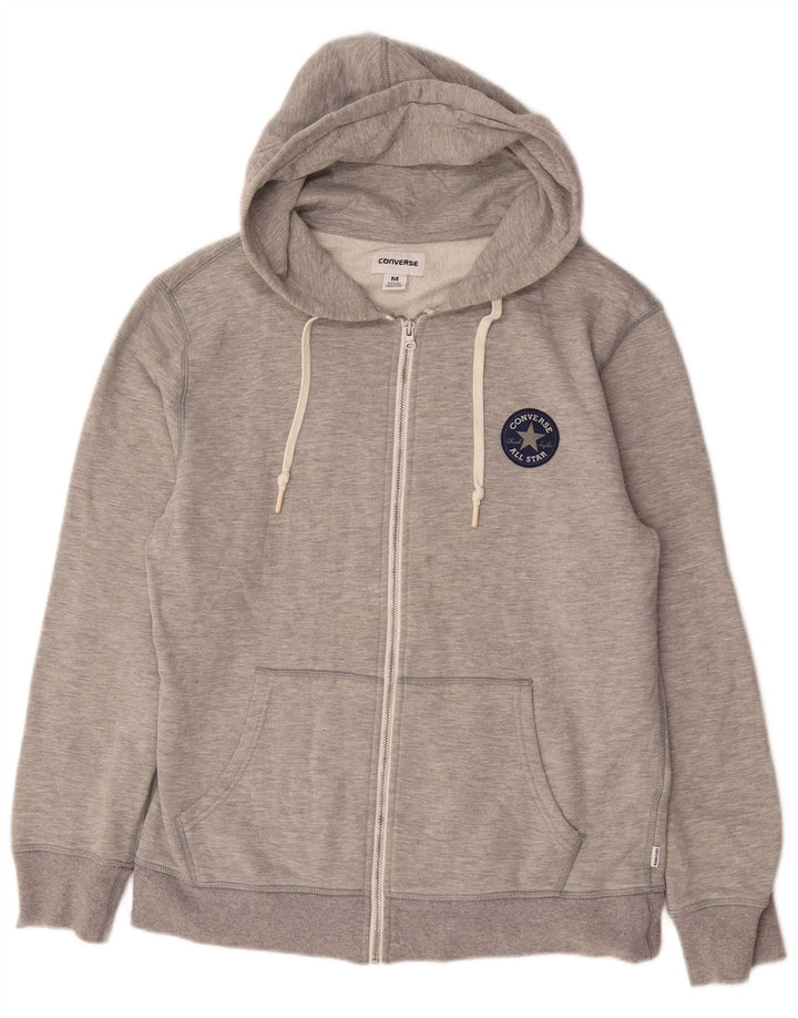 Converse Herren-Kapuzenpullover mit Reißverschluss, mittelgraue Baumwolle