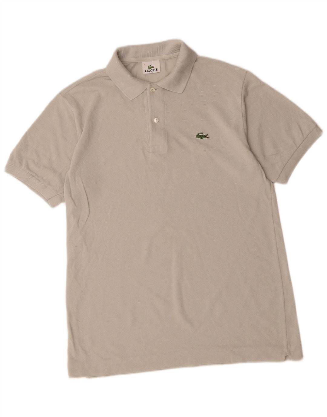 Lacoste Herren-Poloshirt, Größe 3, klein, graue Baumwolle