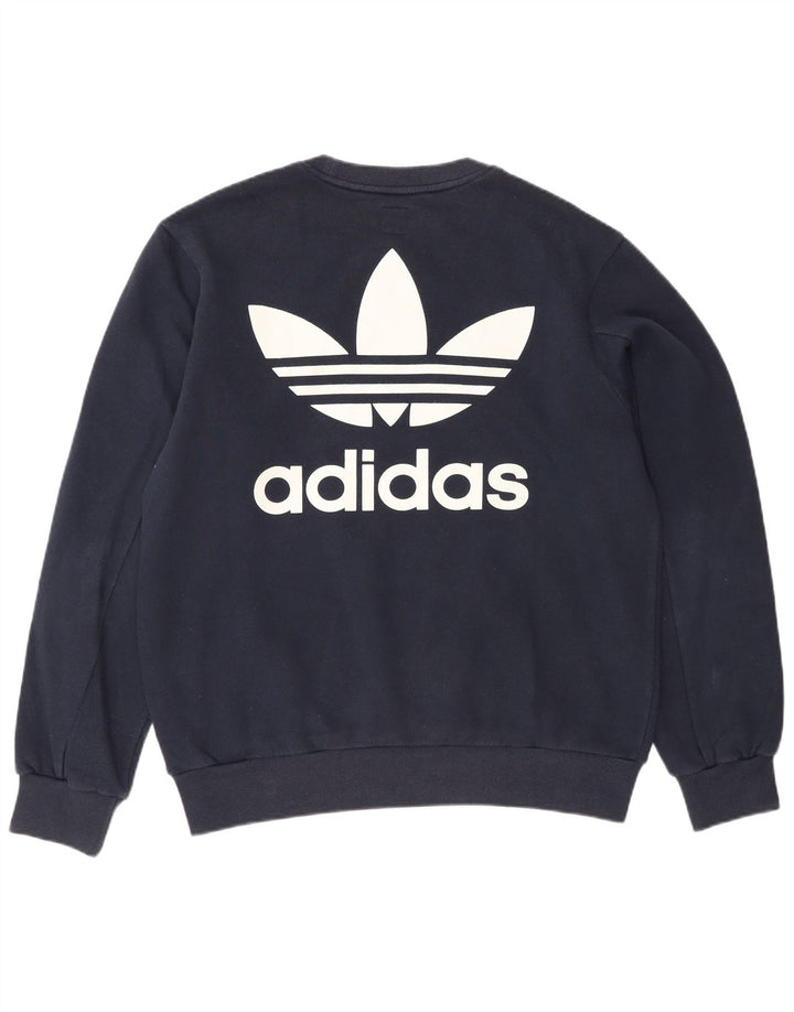 Adidas Herren-Sweatshirt mit Grafik, Größe S, marineblau, Baumwolle