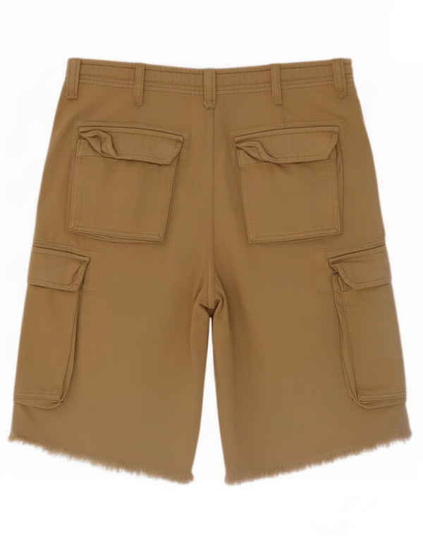 Zara Damen Cargoshorts EU 36 XS W26 Beige Baumwolle