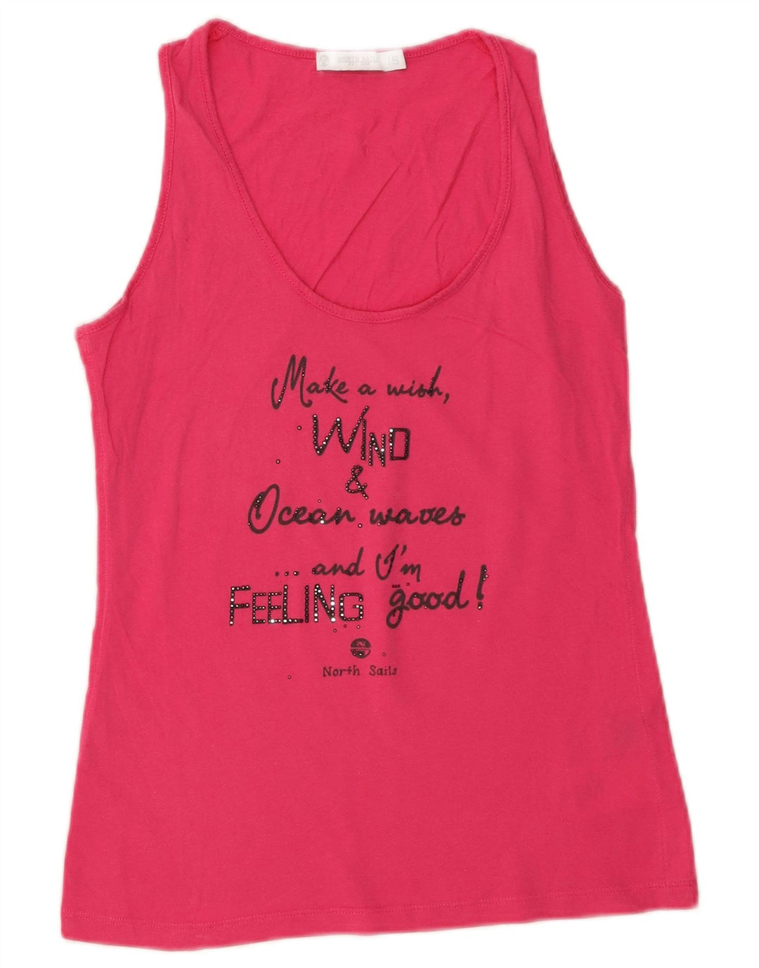 North Sails Womens Graphic Vest Top UK 10 Small Rosa Baumwolle
